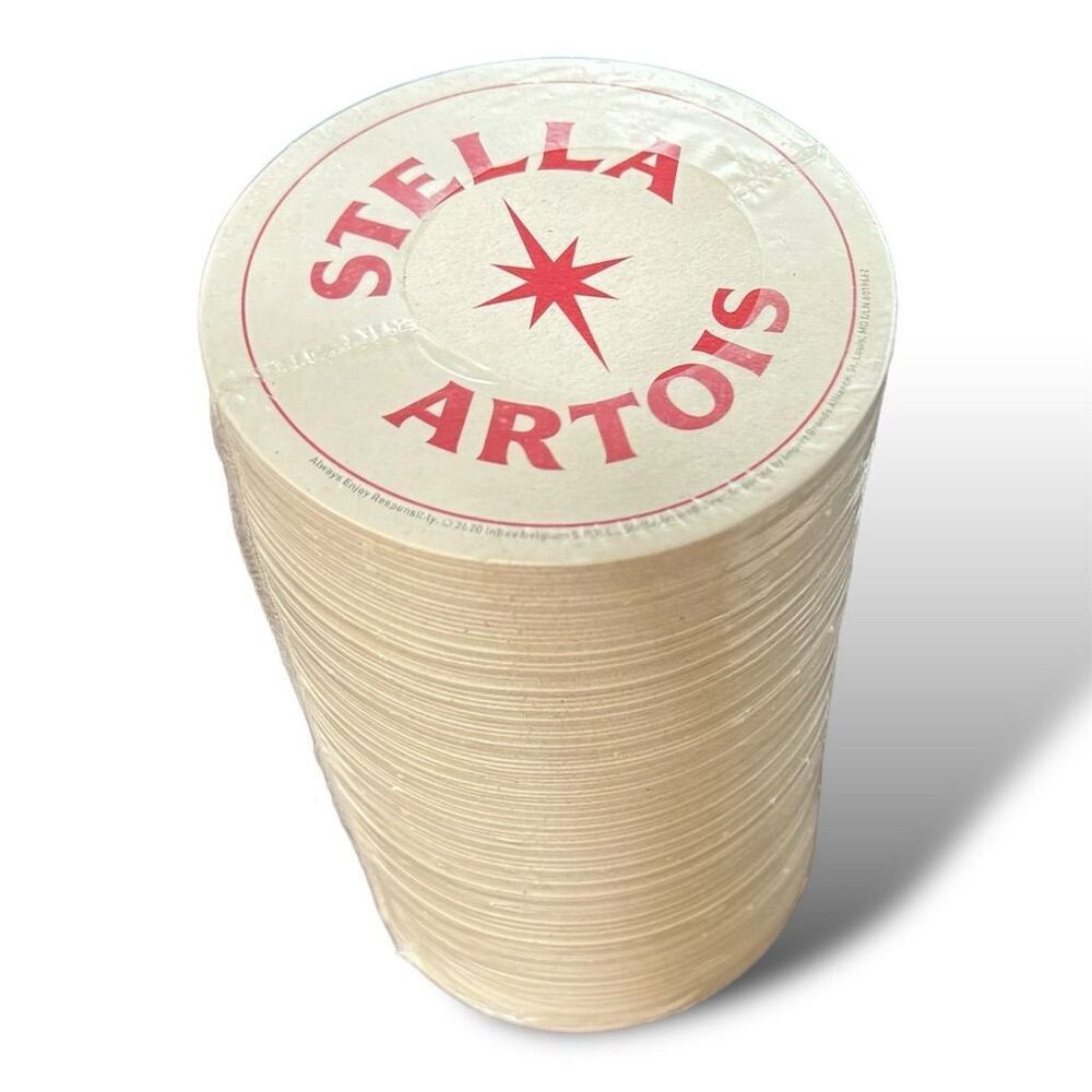 Stella Artois Round Beer‎ Disposable Coasters 100-Pack Reversible